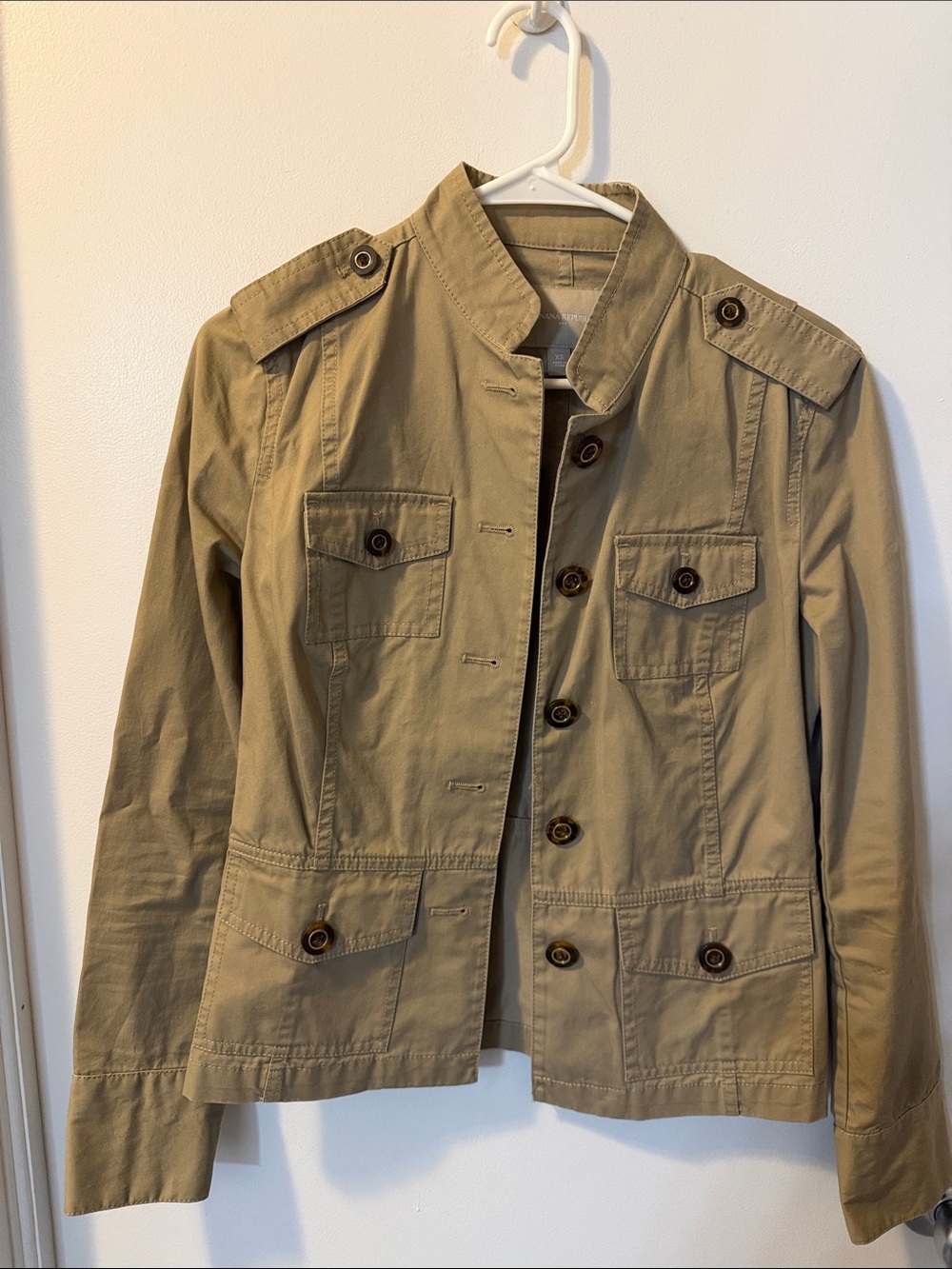 Womens XS Banana Republic Tan Utility Button-Front Jacket
